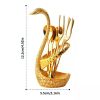 1pc, Coffee Dessert Spoon Set, Fruit Cake Coffee Tea Spoon, Swan Shaped Base Holder Cutlery Set, Zinc Alloy Metal Tableware