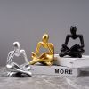 NORTHEUINS Reading Man Resin Figurine for Study Room Desktop Abstract Thinker Figure Ornament Home Living Room Office Decoration