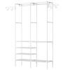 Metal Garment Rack Shoe Clothing Organizer Shelves Freestanding Multifunctional Clothes Wardrobe