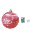 24 Inch Light up with 16 RGB colors PVC Inflatable Christmas  Ball  Electric Air Pump,  Large Weight Stand Firmly Yard, Outdoor Decorated Ball with Re