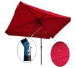 10 x 6.5ft Rectangular Patio Umbrella Outdoor Market Umbrellas with Crank and Push Button Tilt for Garden Swimming Pool Market RT