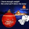 24 Inch Light up with 16 RGB colors PVC Inflatable Christmas  Ball  Electric Air Pump,  Large Weight Stand Firmly Yard, Outdoor Decorated Ball with Re