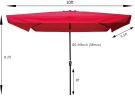 10 x 6.5ft Rectangular Patio Umbrella Outdoor Market Umbrellas with Crank and Push Button Tilt for Garden Swimming Pool Market RT