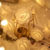 40 LEDs Rose Flower String Lights 10ft Battery Operated Decorative Lights for Anniversary Valentine's Wedding Bedroom