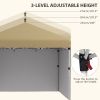 Outsunny 10' x 10' Pop Up Canopy Tent with 3 Sidewalls, Leg Weight Bags and Carry Bag, Height Adjustable, Instant Party Tent Event Shelter Gazebo for