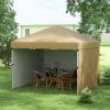 Outsunny 10' x 10' Pop Up Canopy Tent with 3 Sidewalls, Leg Weight Bags and Carry Bag, Height Adjustable, Instant Party Tent Event Shelter Gazebo for