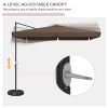 Outsunny 10' Cantilever Patio Umbrella, Square Offset Umbrella with Tilt, Crank, Cross Base, Aluminum Pole and Air Vent, Hanging Umbrella for Garden,