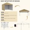 Outsunny 10' x 10' Pop Up Canopy Tent with 3 Sidewalls, Leg Weight Bags and Carry Bag, Height Adjustable, Instant Party Tent Event Shelter Gazebo for