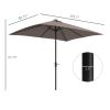 Outsunny 9' x 7' Solar Umbrella, LED Lighted Patio Umbrella for Table or Base with Tilt & Crank, Outdoor Umbrella for Garden, Deck, Backyard, Pool, Be