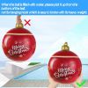 24 Inch Light up with 16 RGB colors PVC Inflatable Christmas  Ball  Electric Air Pump,  Large Weight Stand Firmly Yard, Outdoor Decorated Ball with Re